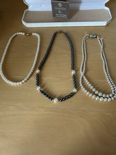 3 X Pearl Necklaces And Lotus