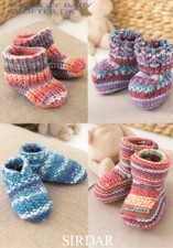 Sirdar Snuggly Baby Crofter DK Knitting Pattern - 1483 Bootees & Shoes