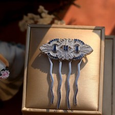 Hair Comb Art Deco Silver