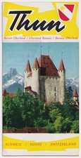Vintage Thun Switzerland Travel Tourist Brochure & Hotel List 1950s / 1960s