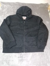 Levis Levi's Jacket Mens 2XL Black Faux Fur Lined Faux Suede Hooded Coat XXL