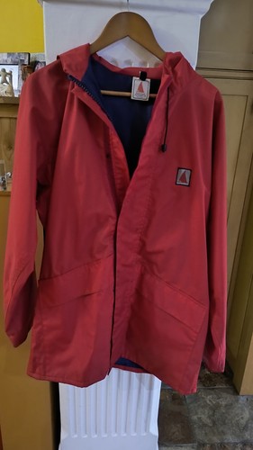 Red waterproof hooded - hooded, raincoat