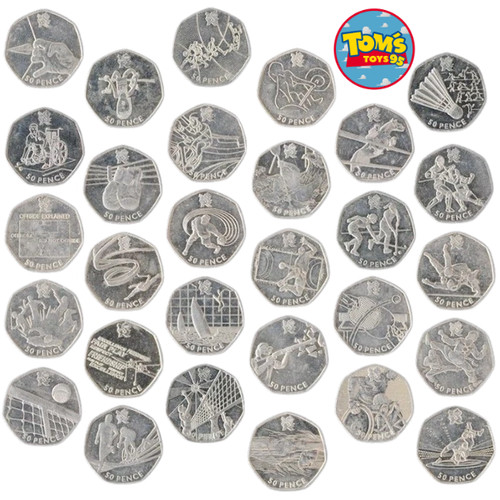 London 2012 olympic 50p coins - london,