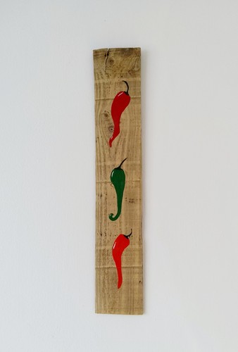 Chilli peppers handpainted - handpainted, on