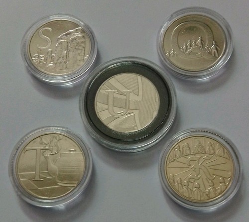 10p alphabet coins - job, lot