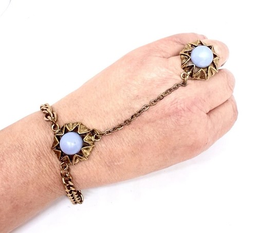 Blue lucite cabochon slave - lucite,