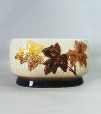 Vintage Sylvac Mid 20th Century Autumn Leave Oval Planter / Plant Pot No.4018
