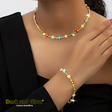 UK Women Ladies Multicolour Fashion Jewelry Gift Set Necklace Bracelet NEW