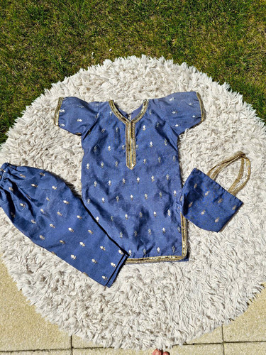 Girls blue kurta kurti - blue, 2pc