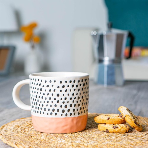 Dipped dotty stoneware - dipped, coffee