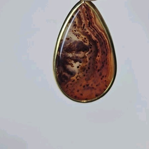 Neclace pendant plume agate - neclace,