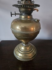 Brass oil lamp, twin wick