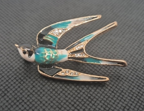 Swallow bird crystal brooch - swallow,