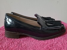 CLARKS NAVY BLUE PATENT LOAFER