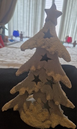 Snow flocked ceramic christmas - flocked,