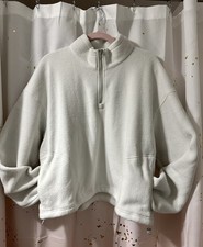 NWT Outdoor Voices PrimoFleece Cropped 1/4 Zip Fleece Pullover in Oyster XL