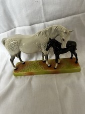 Beswick Grey Mare with Chestnut Foal Horse Pair Model Number 1811 VERY RARE VGC