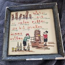 Vintage MOSA Tile Holland Handpainted Comical Water Wine Old Tiles Dutch