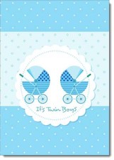 Doodlecards New Baby Twins Birth Congratulations Card Twin Prams