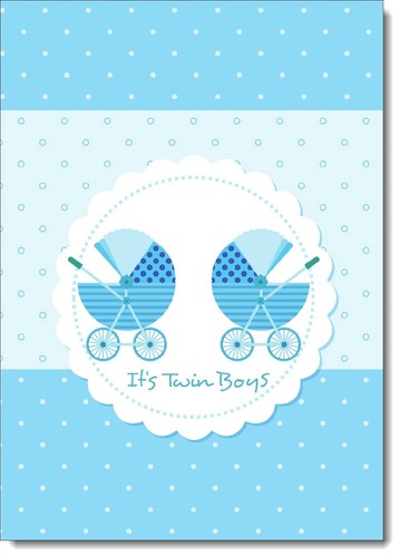 Doodlecards new baby twins - baby,