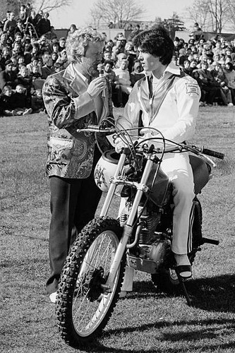 British motorcycle stunt - motorcycle, rider