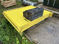 Set of 7 x 2.2m steel hoarding panels with feet and couplers (approx 16m)