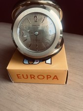 Vintage Black,1970s Europa Alarm Clock NOS Retro Desk Travel Clock, Mid-Century