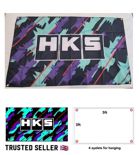 Hks garage flag banner 3x5ft - hks,