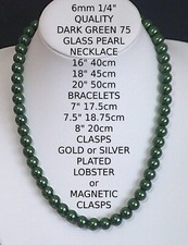 Quality glass pearl necklace - glass,