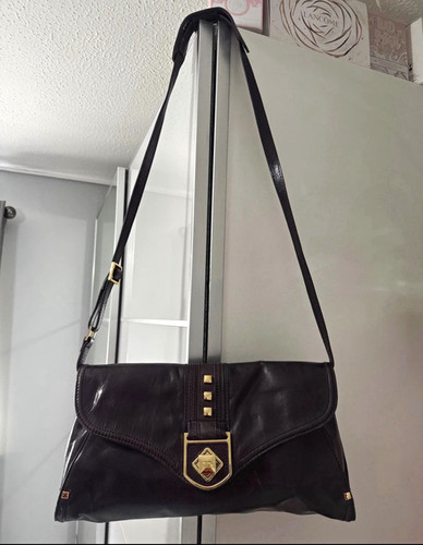 Saddler brown leather shoulder - leather,