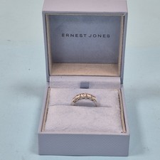 Sterling Silver Cubic Zirconia 5 Stone Ring Ernest Jones Size M Boxed