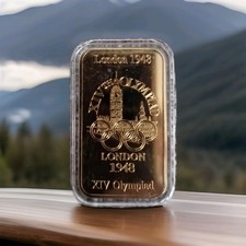 1948 Host Cities of the Olympics Proof 24 Carat Gold Layered Ingot Ref T4