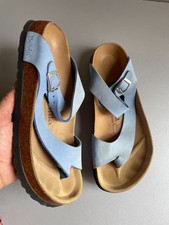 Birkenstock Betula blue leather standard fit slide sandals uk 5.5 eur 39