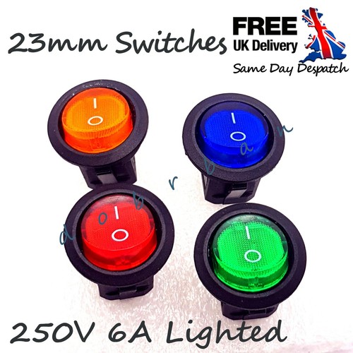 250v round rocker switch - round,