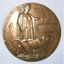 WW1 Death Penny Plaque THOMAS