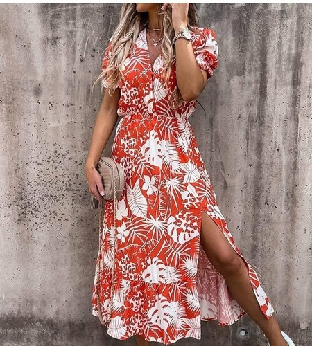 Summer floral dress - dress, a