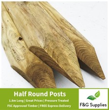 Half round wooden fence - x,