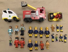 Fireman Sam Action Figures & Vehicles Toy Bundle. 3 Vehicles & 21 Figures.