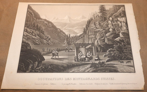 1830 antique engraving etching - antique,