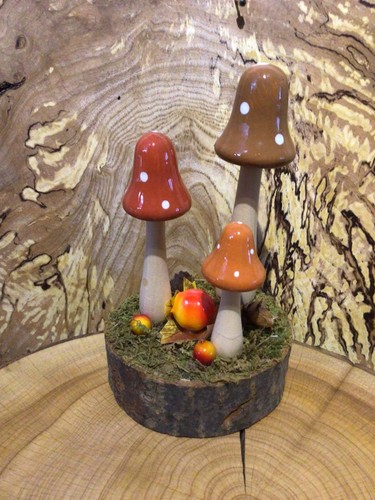 Ceramic toadstools - ceramic,