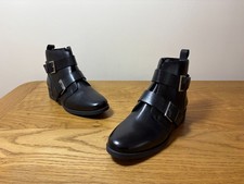 Joules Leather Ankle Boots Size 5 BNWOB Black NEW L117