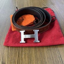 Hermes 32MM Belt Tan & black