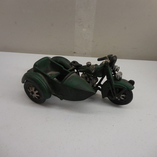 Vintage cast iron motorcycle - cast,