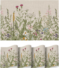 Wildflower Vinyl Placemats Set