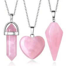 3pc Rose Quartz Necklaces