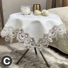 Luxury White Damask Lace Woven
