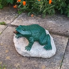 frog pond spitter , frog water feature garden ornament two tone