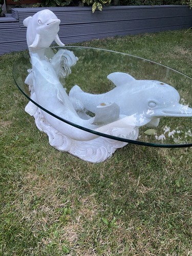 White dolphin coffee table - white,