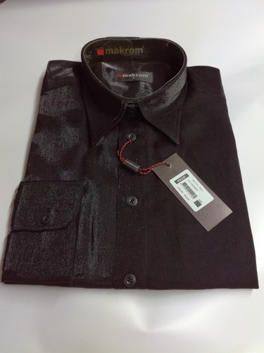 New black makrom shirt shine - black,
