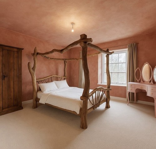 Poster oak bed - bed, frame